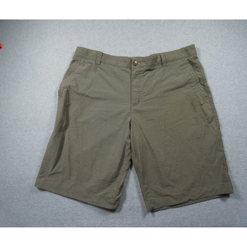 Nike Golf Shorts Mens 38 Green Chino Flat Front Sport Dri Fit Stretch Adult